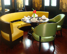 咖啡厅餐椅 西餐厅椅 餐厅沙发 休闲实木餐椅KFTCY-13
